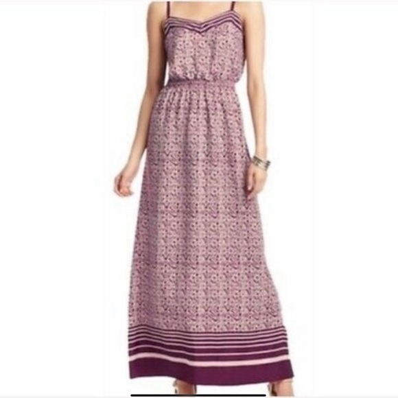 LOFT Dresses & Skirts - Loft Purple Geometrical Strap Maxi Dress